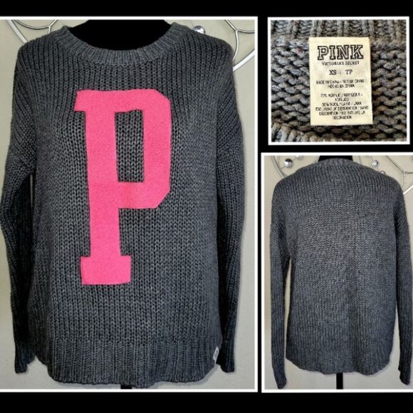 XS Victoria' Secret Pink Varsity Sweater - Picture 1 of 1